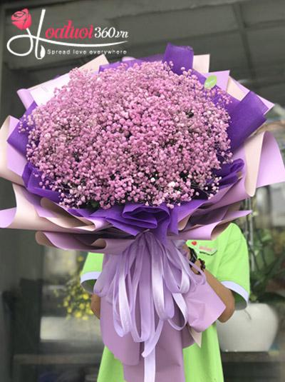 Purple baby's breath bouquet - Gentle