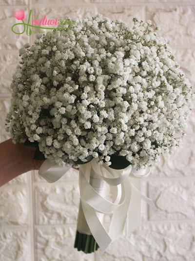Bride's white baby bouquet
