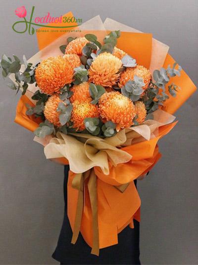 Chrysanthemum peony bouquet - Sunshine
