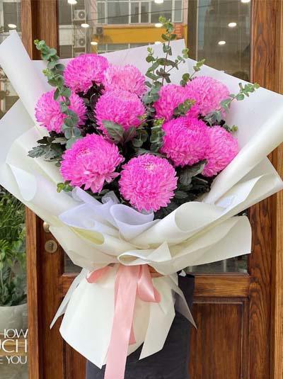 Chrysanthemum peony bouquet - Love pink