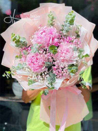 Bouquet of peony chrysanthemums - Love