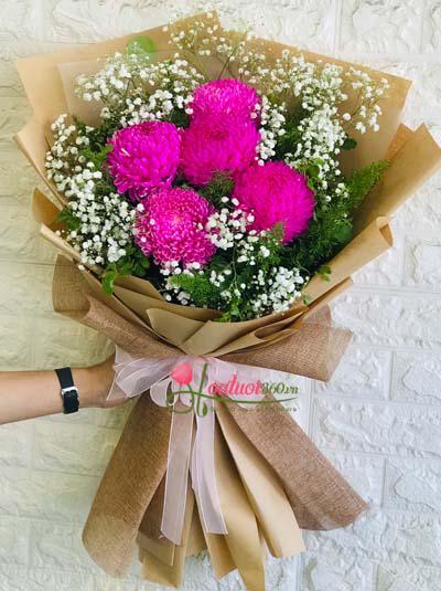 Chrysanthemum peony bouquet - Passion