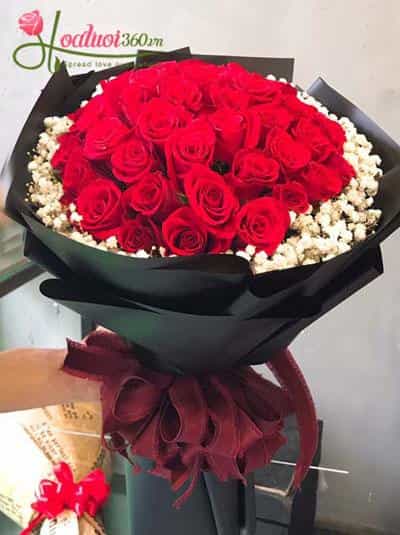 Red roses bouquet - Love with heart