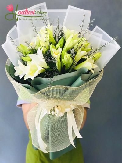 White lilium bouquet - April girl
