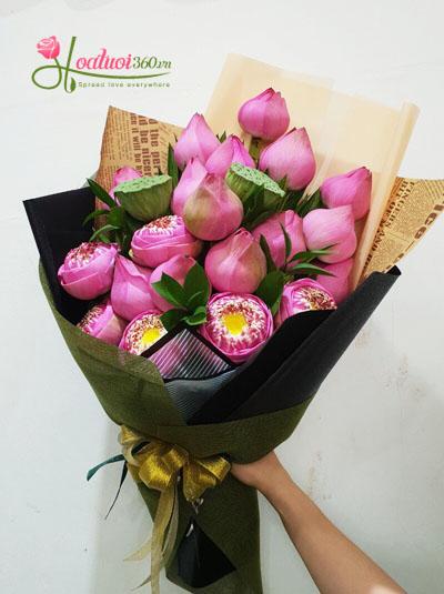 Pink Lotus Bouquet - Elegance