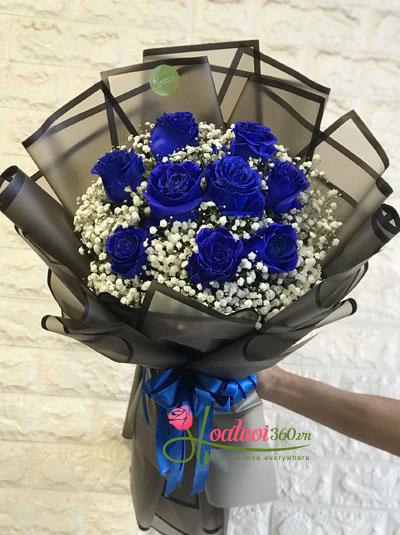 Blue Ecuadorian rose bouquet - Dream