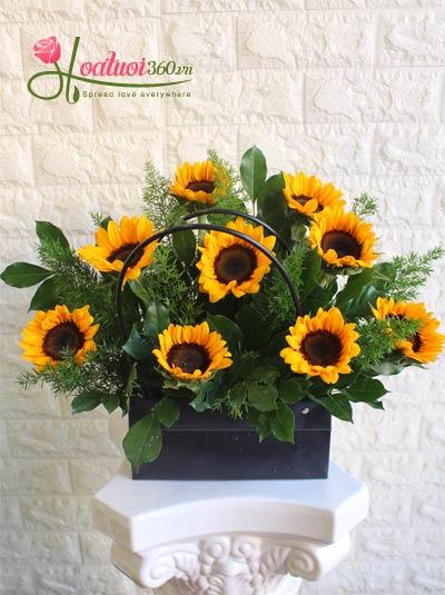 Birthday flowers - Korean sunflower basket