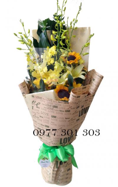 Long stem flower bouquet - Simple
