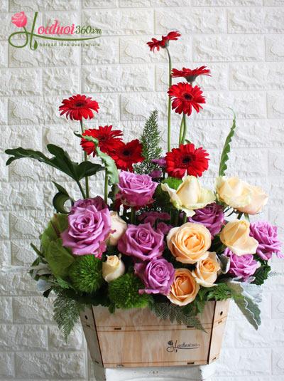 Birthday flowers box - Innocent love