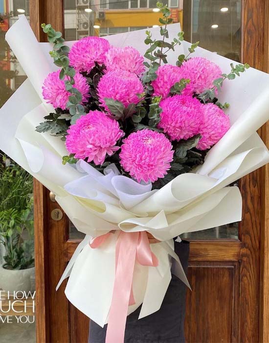 Chrysanthemum peony bouquet - Love pink