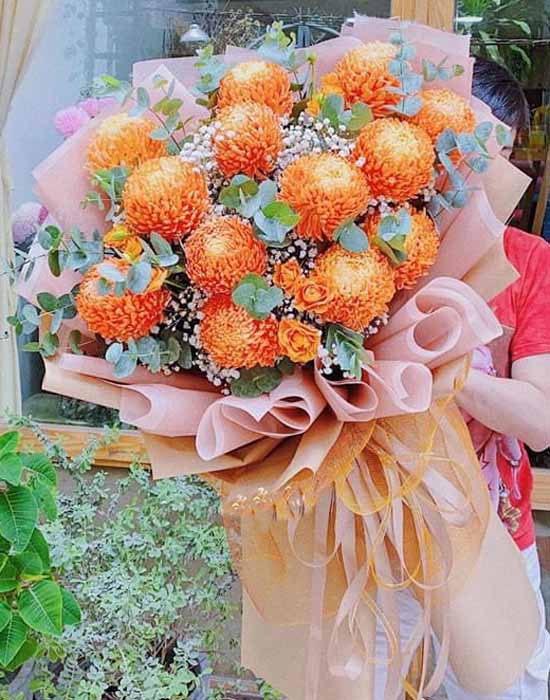Chrysanthemum peony bouquet - Deep love