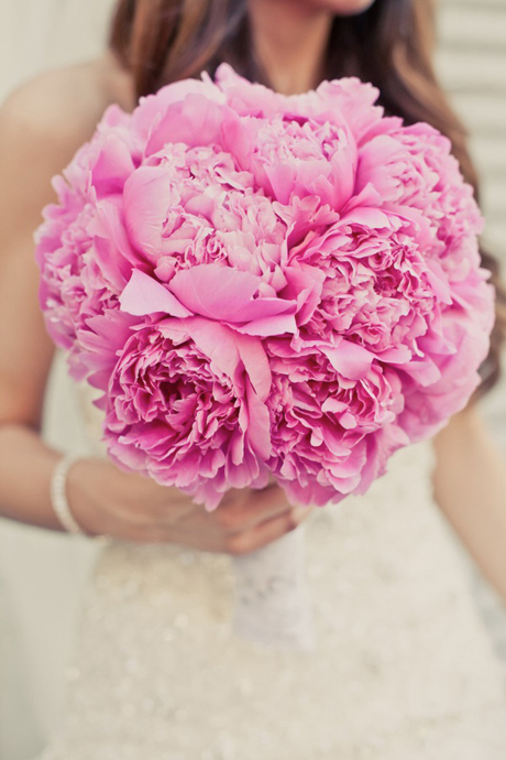 Beautiful and graceful pink peony bouquet